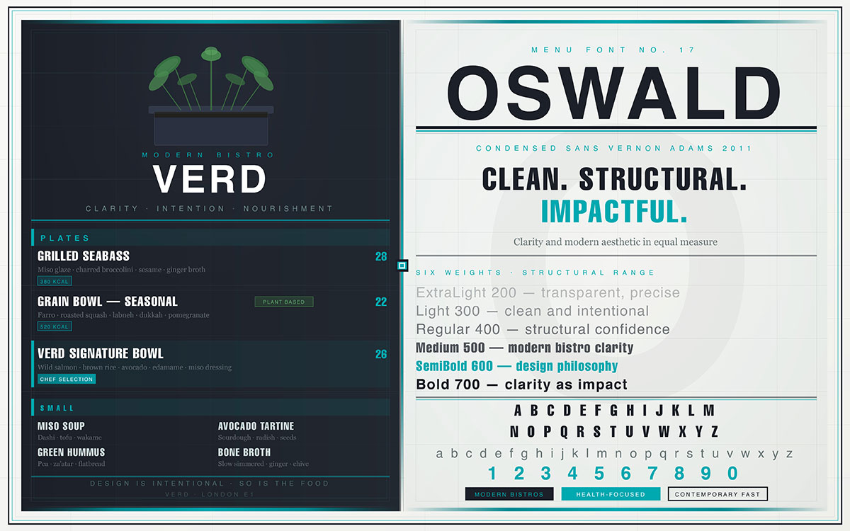 font pairing for menus