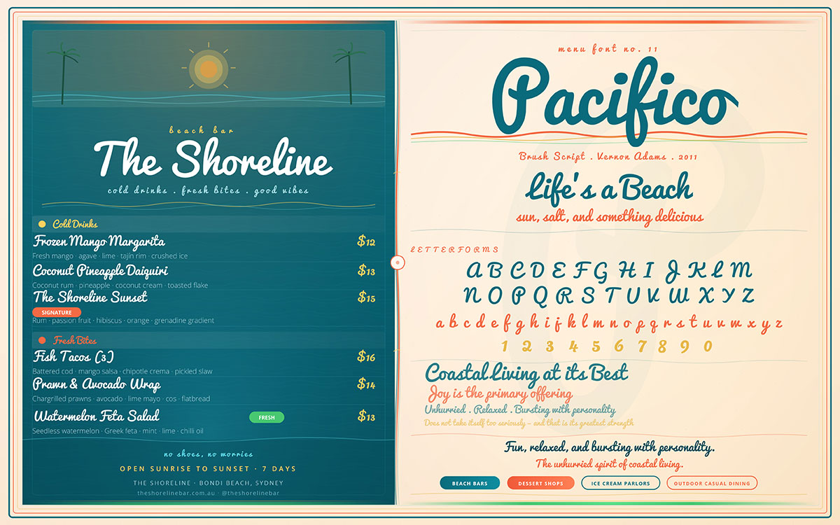 custom menu fonts