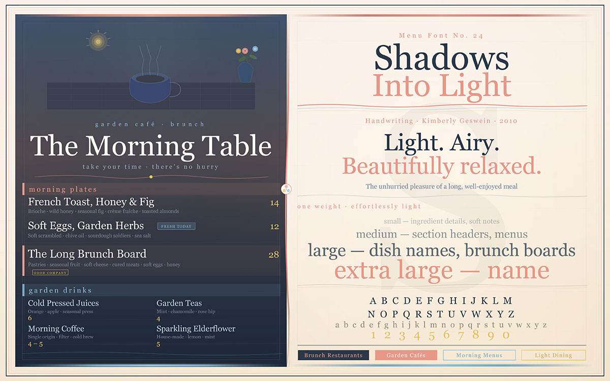 creative menu layout typography
