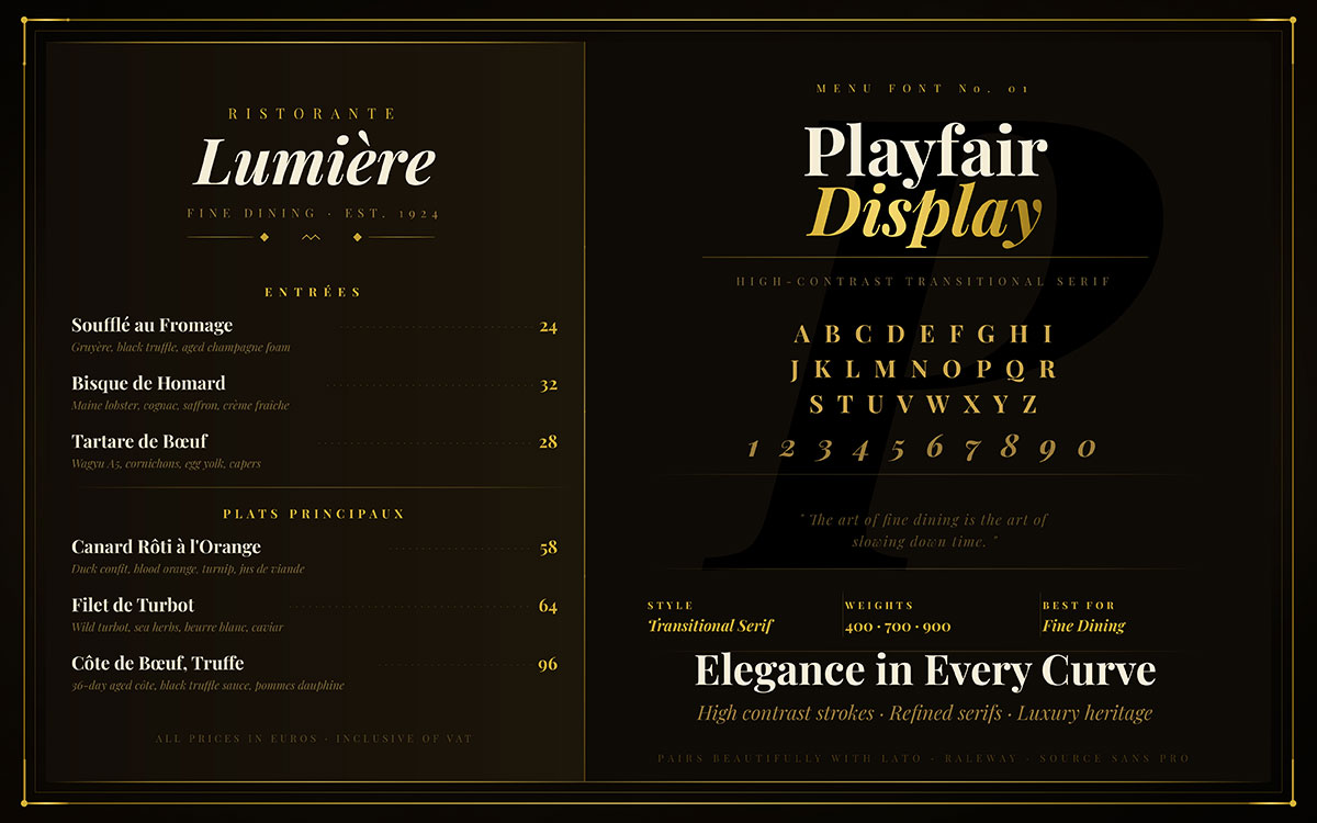 best menu fonts