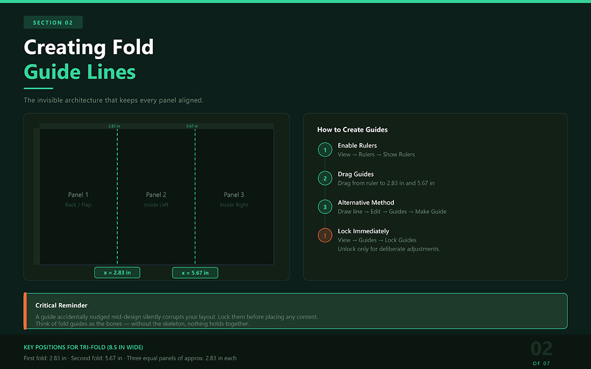 creating fold guide lines that keep everything in place