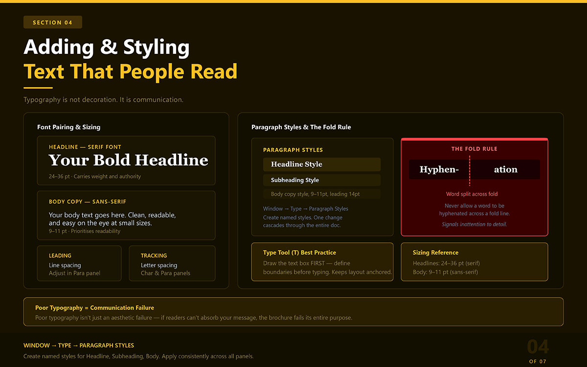 adding and styling text that people actually read