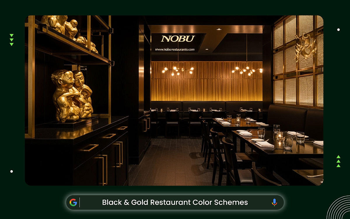 black & gold restaurant color combinations