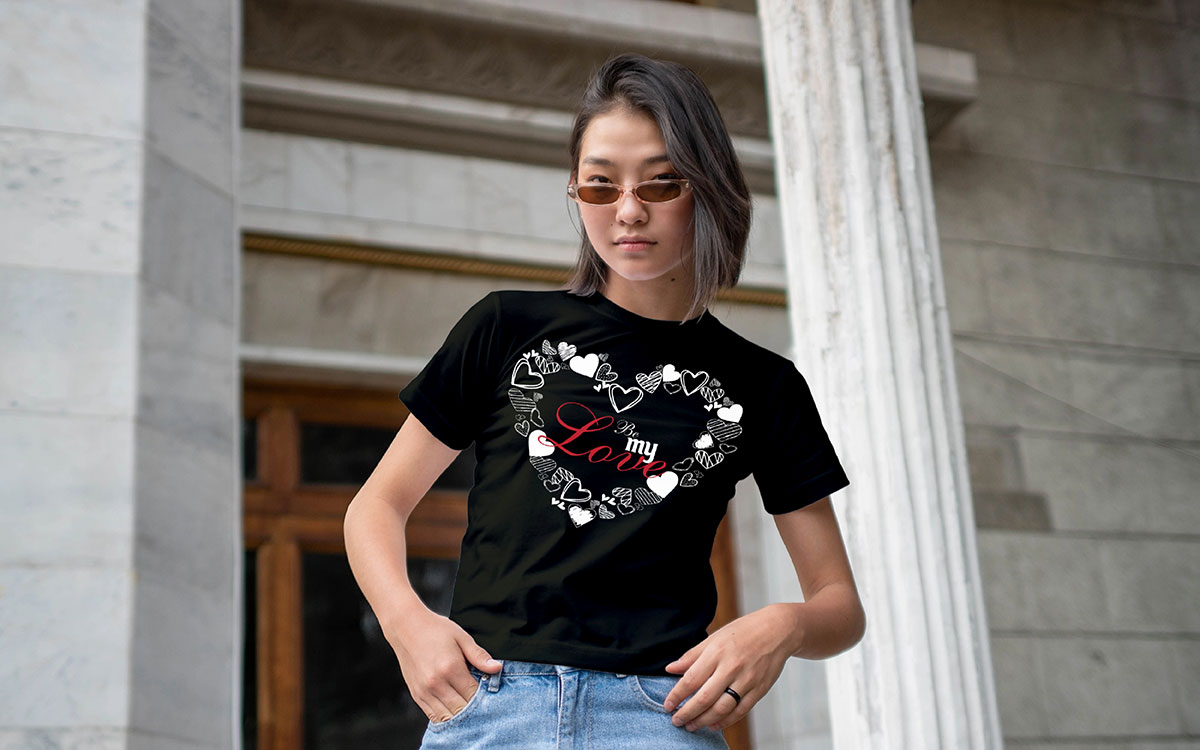 classic heart valentine t-shirt design idea