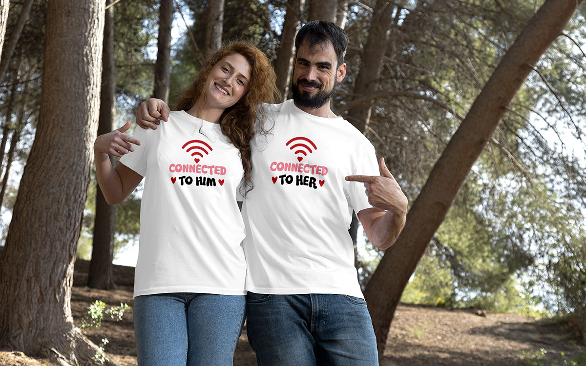 couple valentine t-shirt design idea