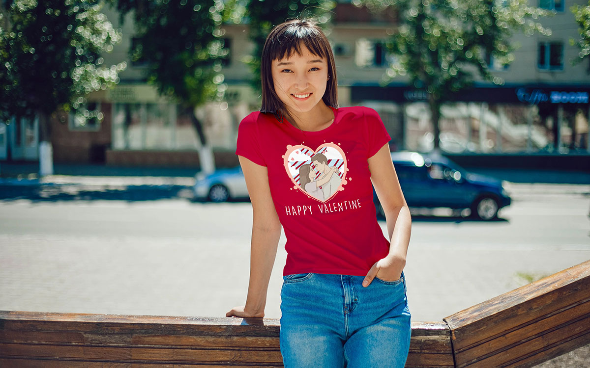 custom illustrations valentine t-shirt design idea