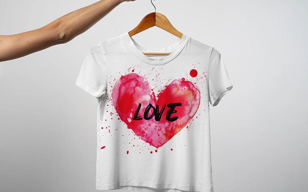 hand drawn valentine t-shirt design idea