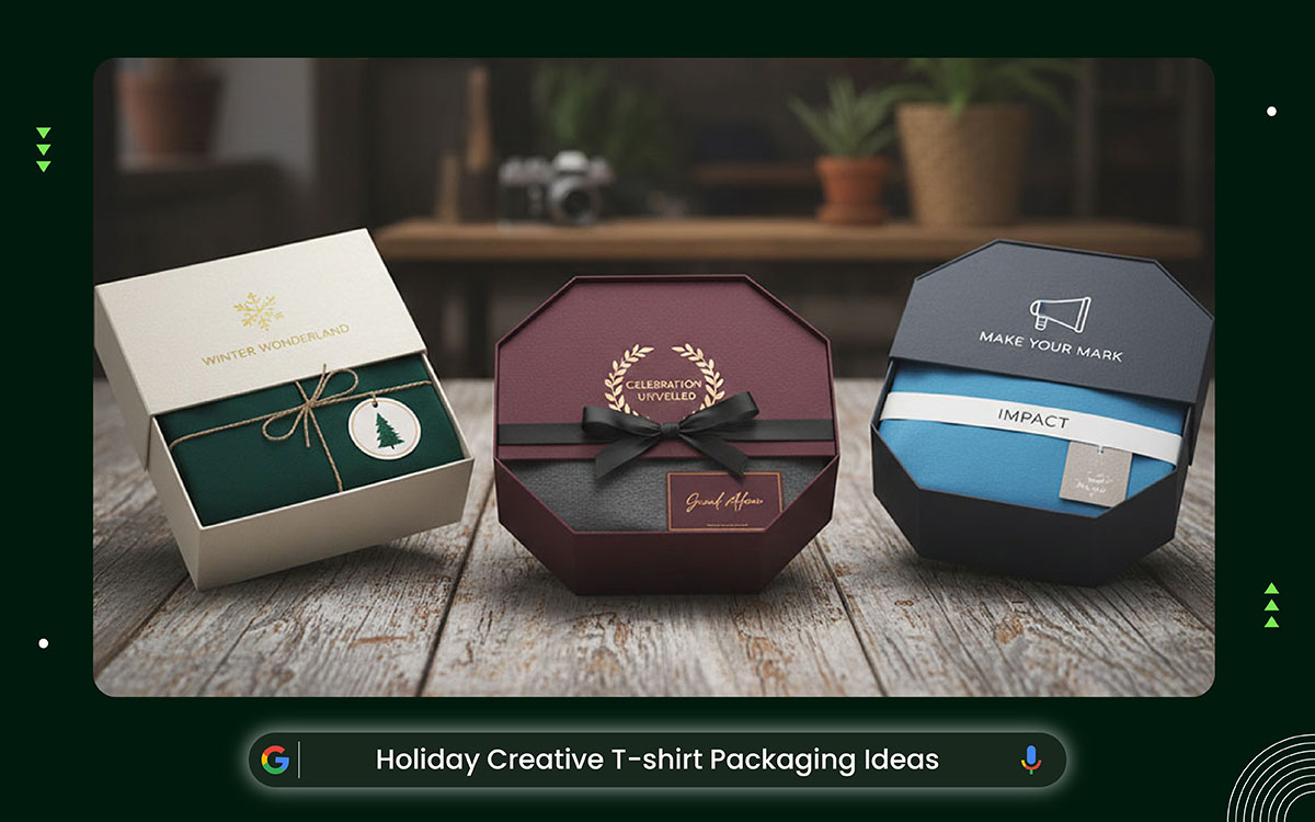 holiday t-shirt packaging design idea