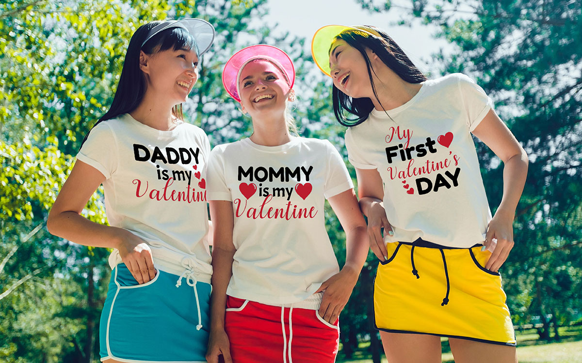 matching family valentine t-shirt design idea