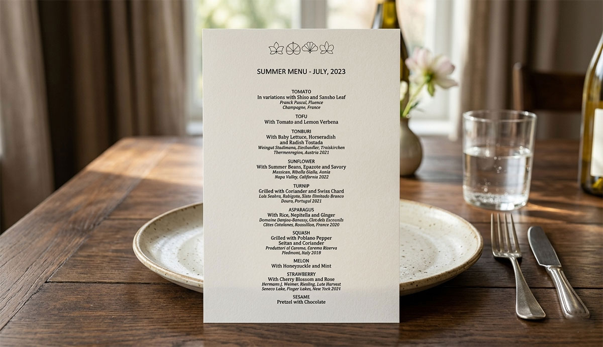 minimalist menu design trend