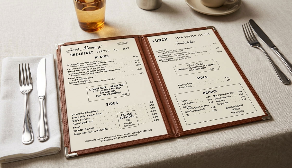 nostalgic menu design trend