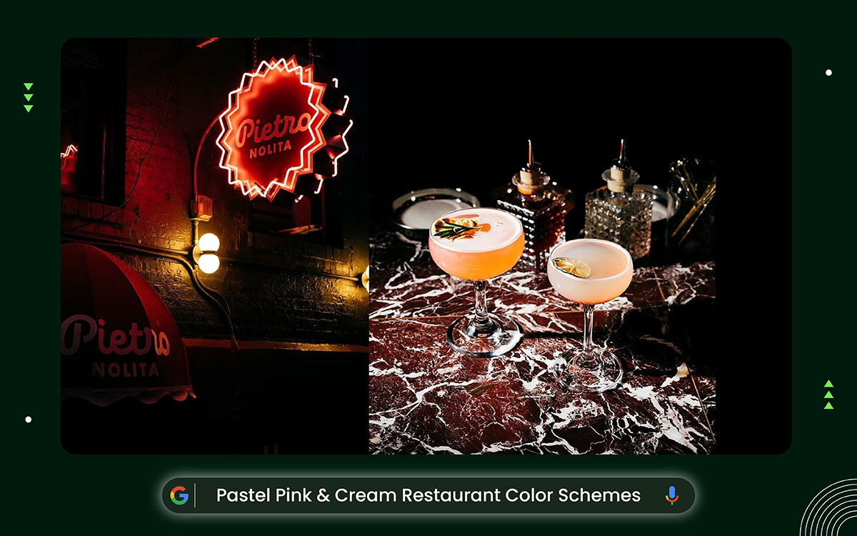 pastel pink & cream restaurant color combinations