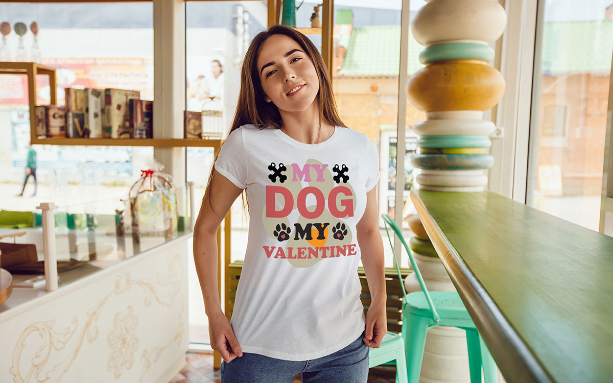 pet inspired valentine t-shirt design idea