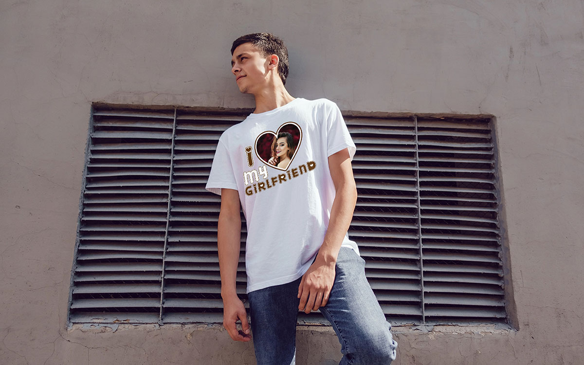 photo print valentine t-shirt design idea
