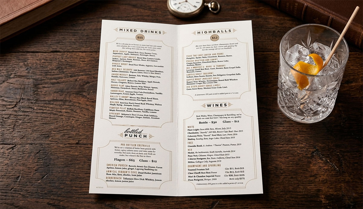story driven menu design trend
