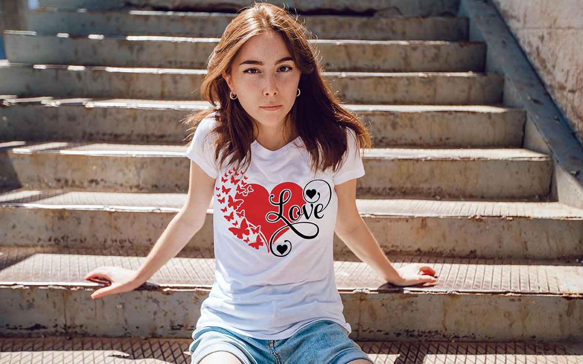 valentine minimalist typography t-shirt design idea