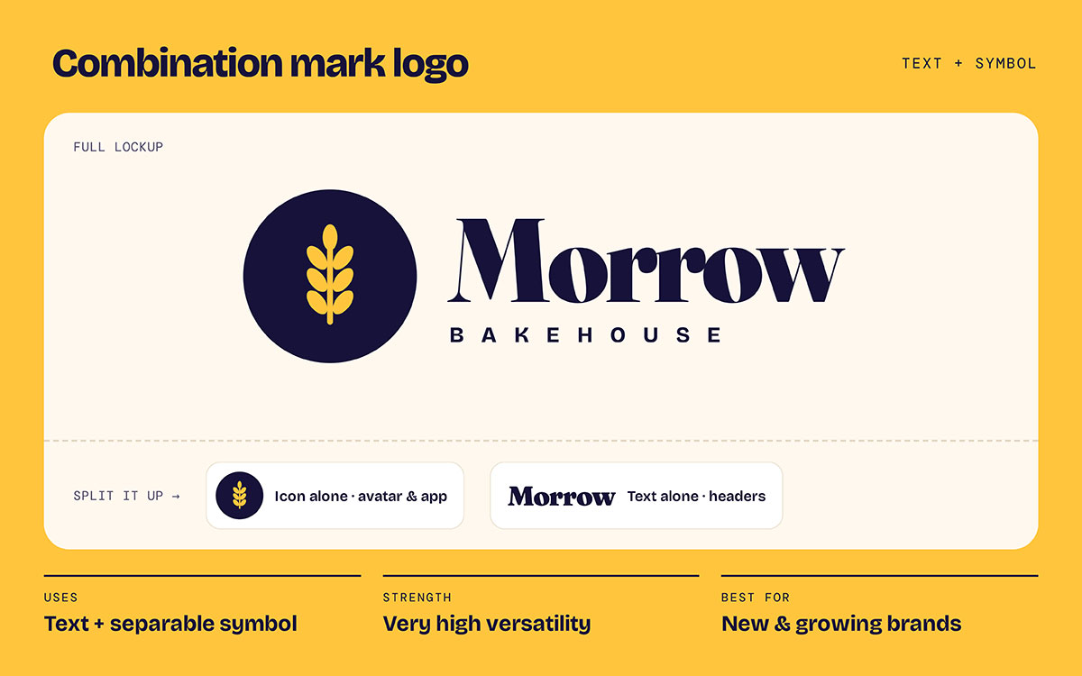 Combination mark logo showing a wheat icon beside the Morrow Bakehouse wordmark, with icon-only and text-only versions