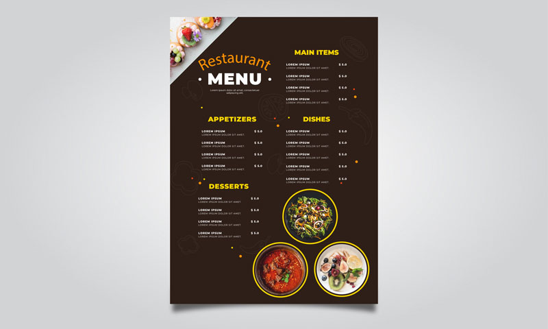 main types of menus