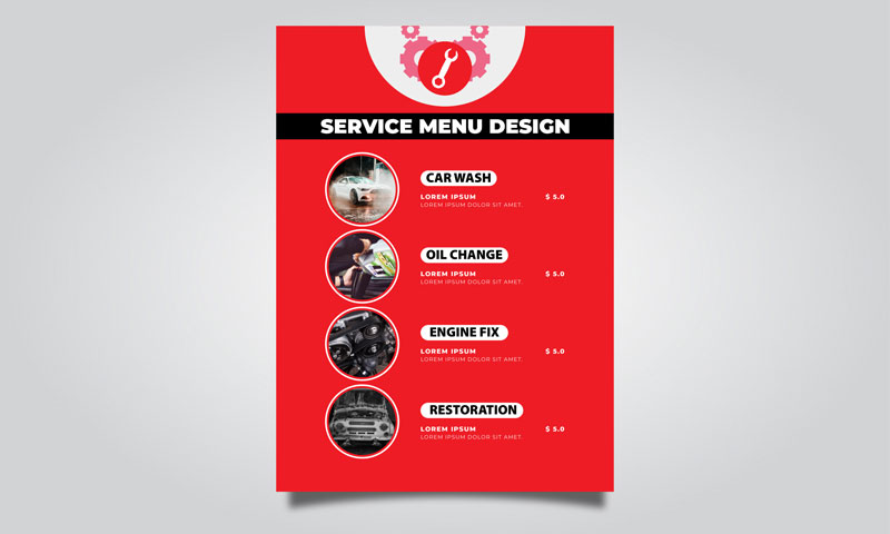 Service Menu Design