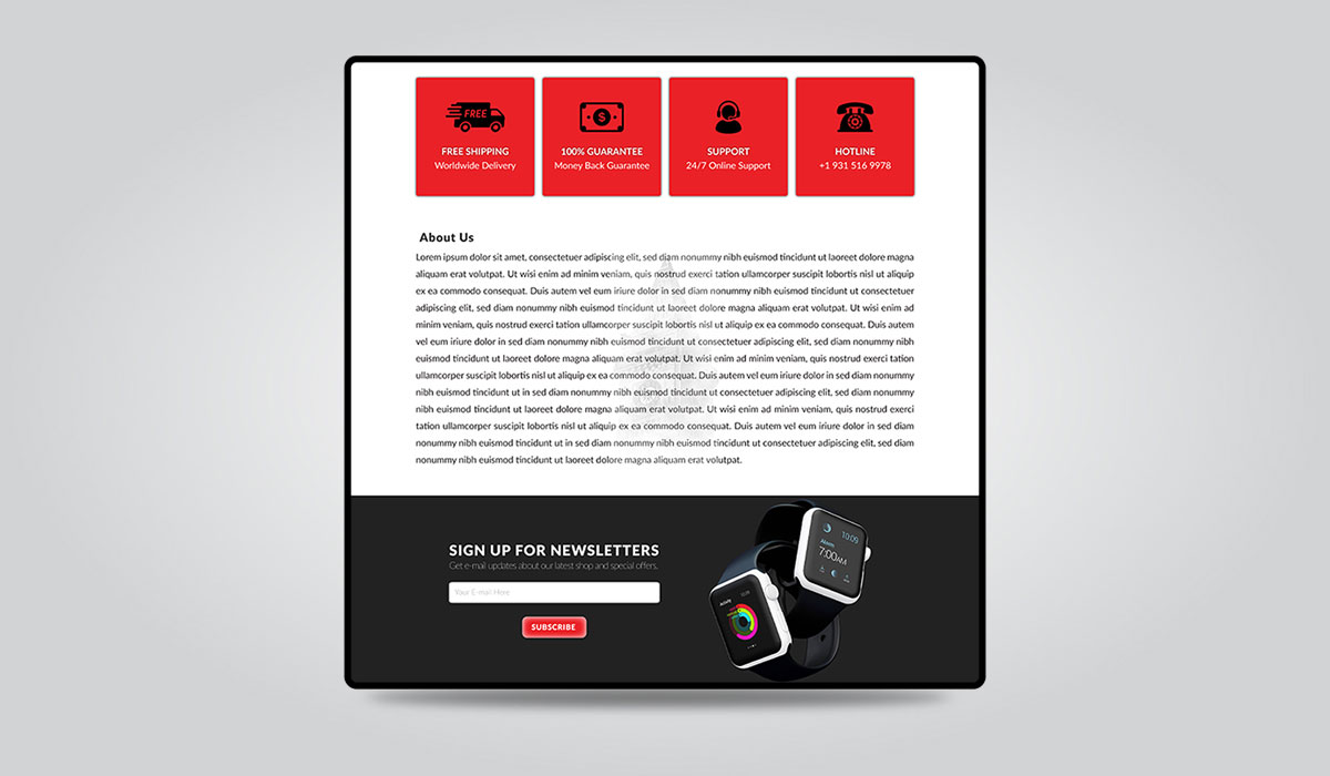 squeeze landing page design