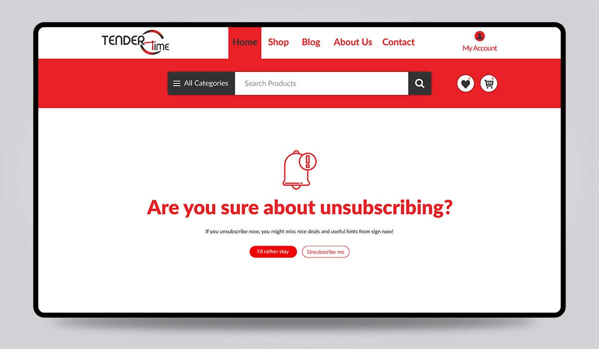 unsubscribe landing page design