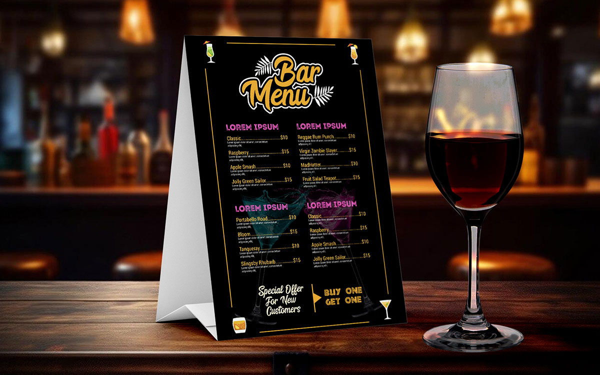 bar menu design
