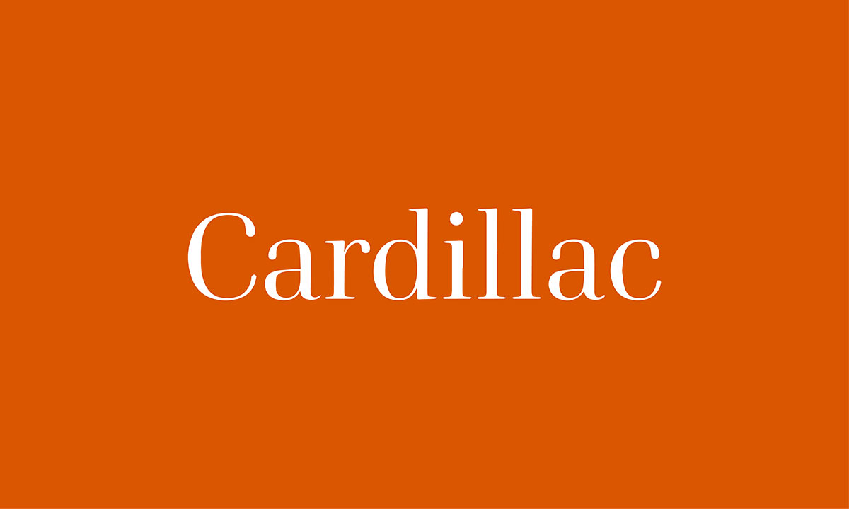 Cardillac font for logo