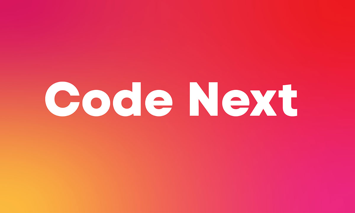 Code next font for logo design