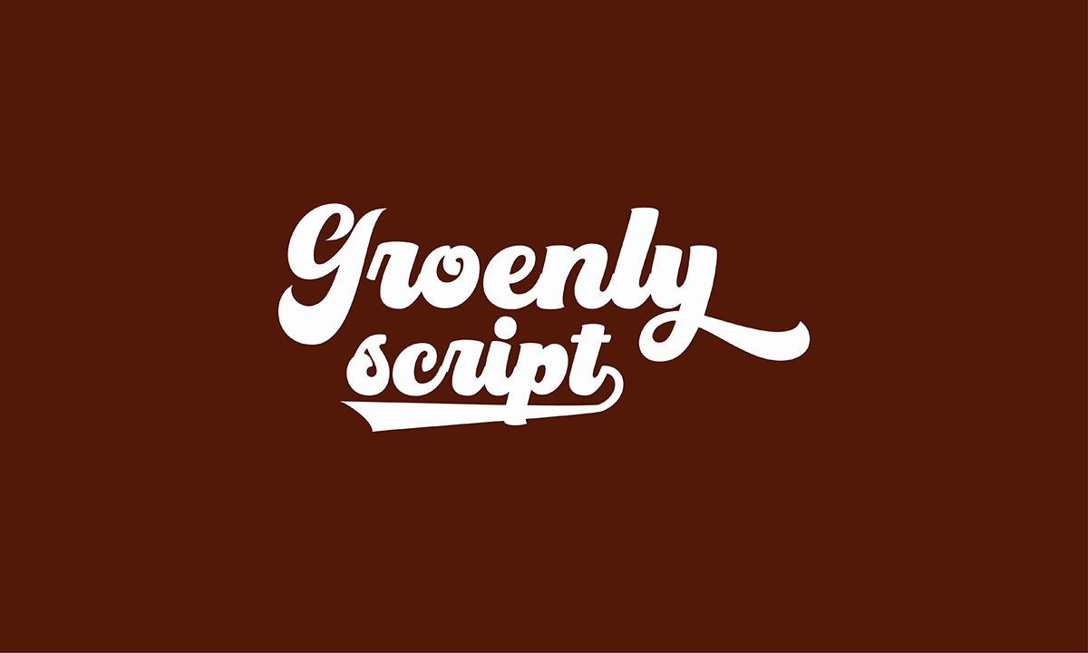 Groenly script font for logo design