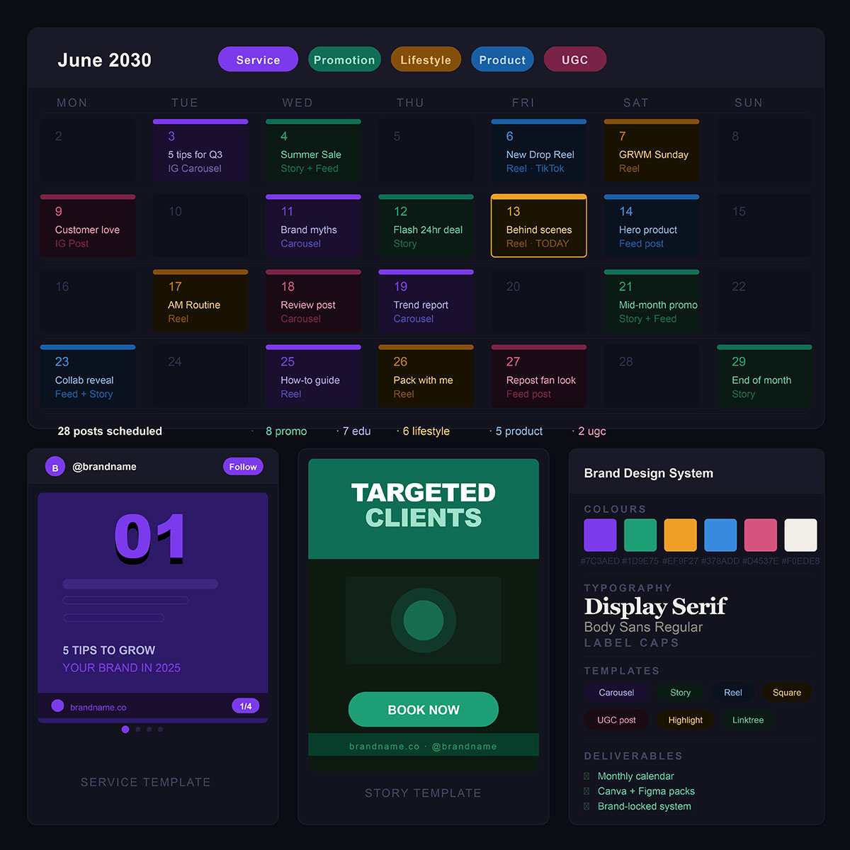 content calendar design