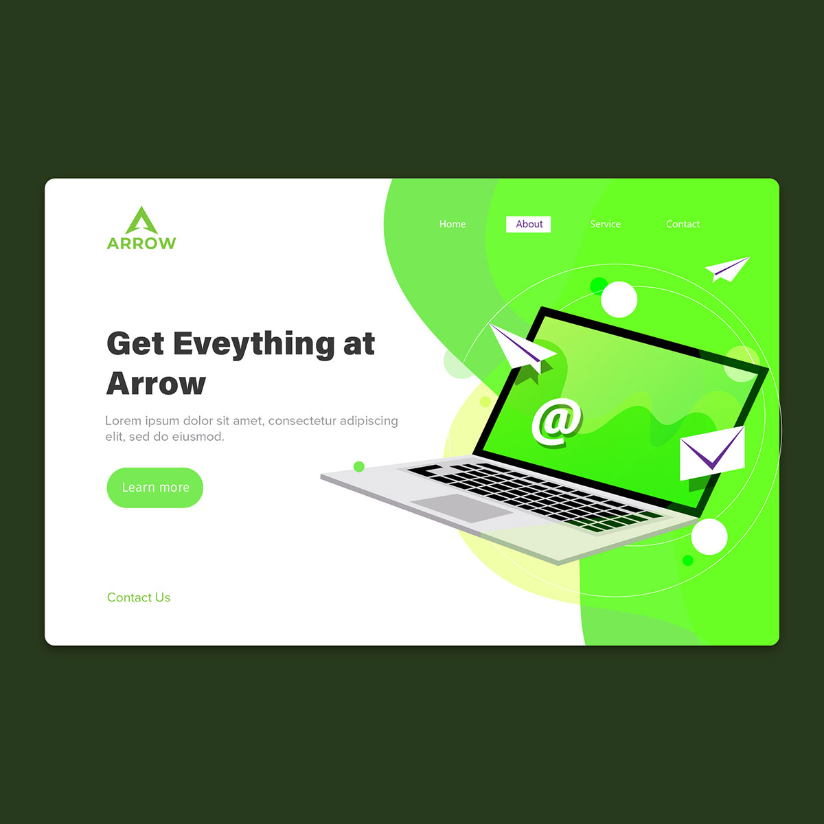>email and landing page creative