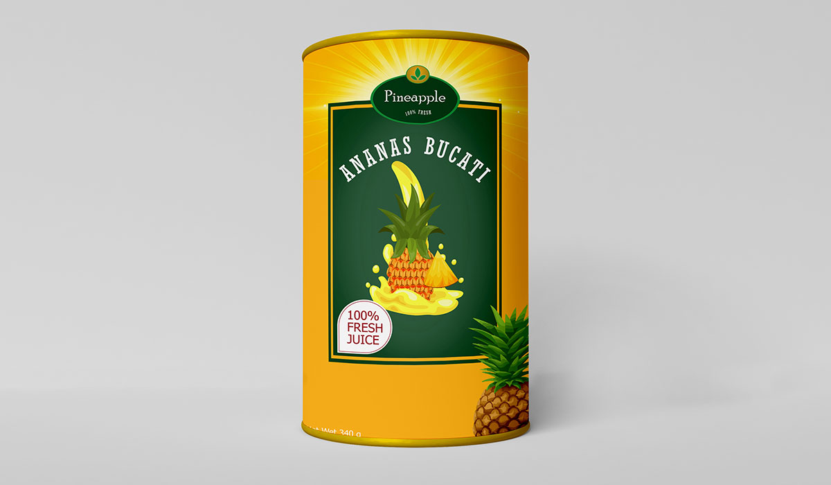 juice tin label design