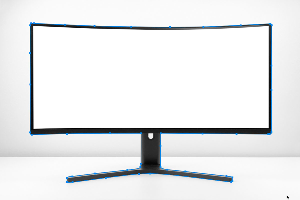 Monitor and screen device clipping path monitor and screen device clipping path
