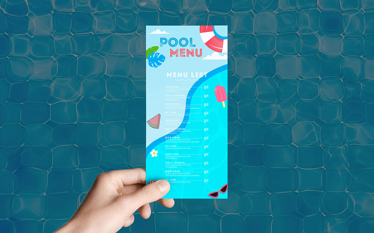 pool menu design
