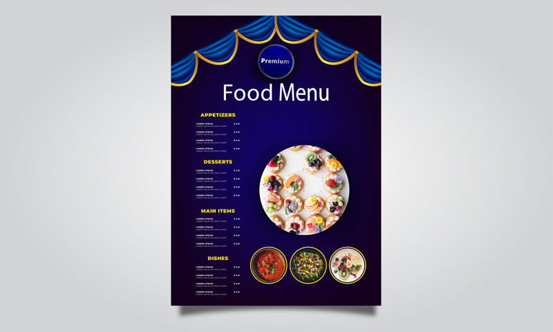 Premium menu design