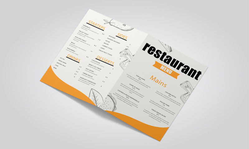 Bi-fold menu design