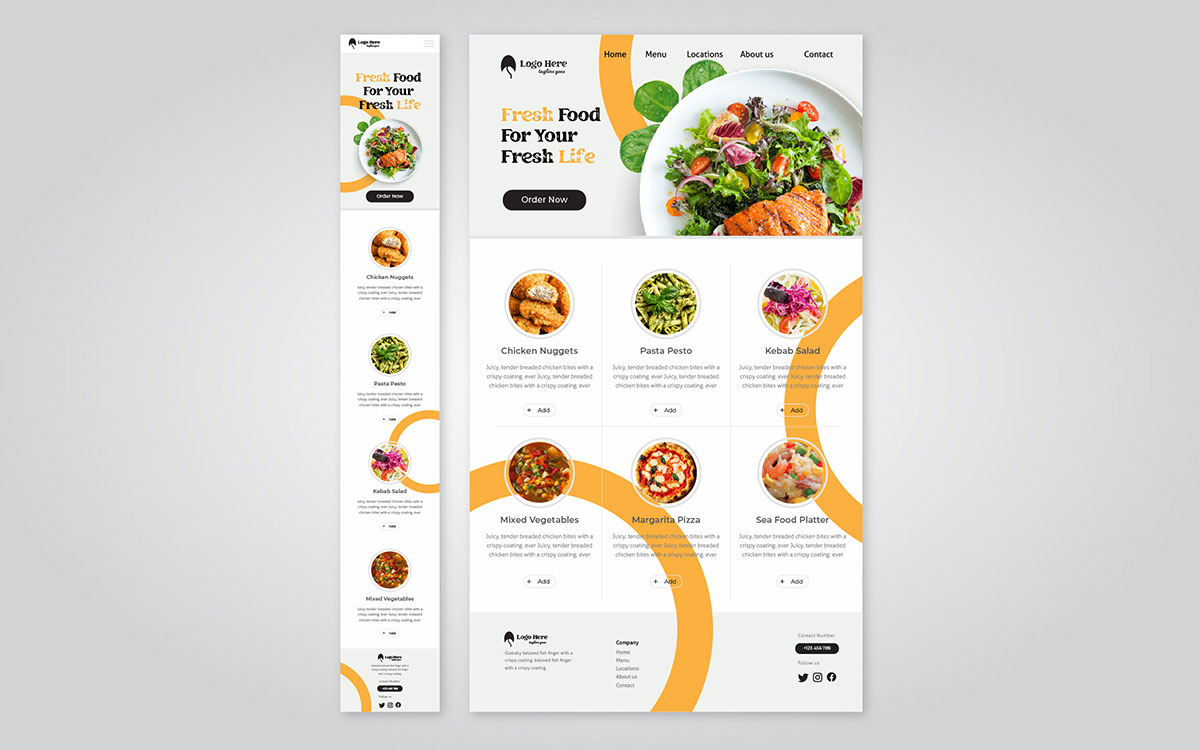 restaurant website menu design