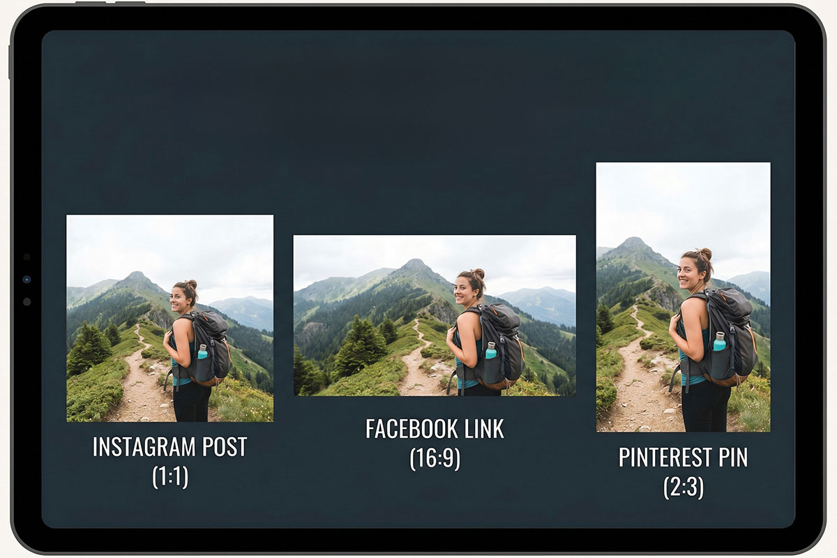 Social media image resizing